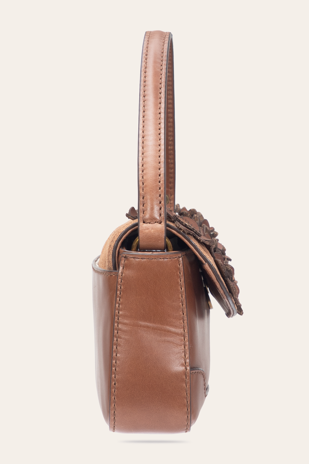 Frye Cognac Melissa Floral Convertible Mini Flap / Cognac
