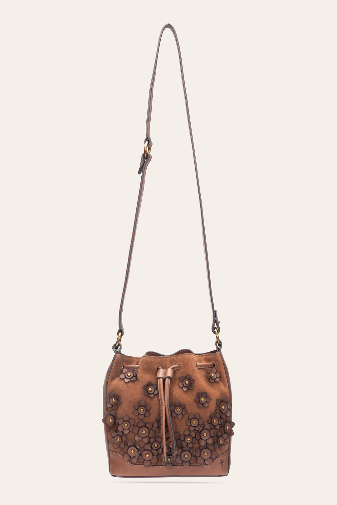 Frye Cognac Melissa Floral Convertible Bucket / Cognac