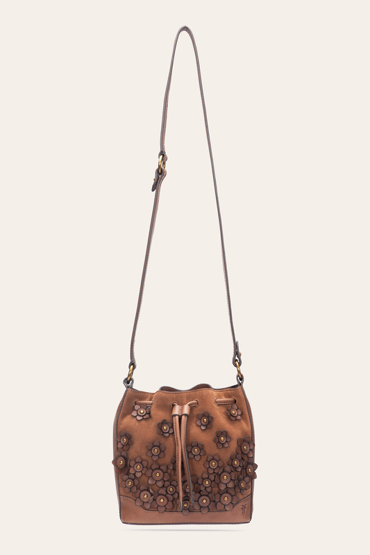 Frye Cognac Melissa Floral Convertible Bucket / Cognac