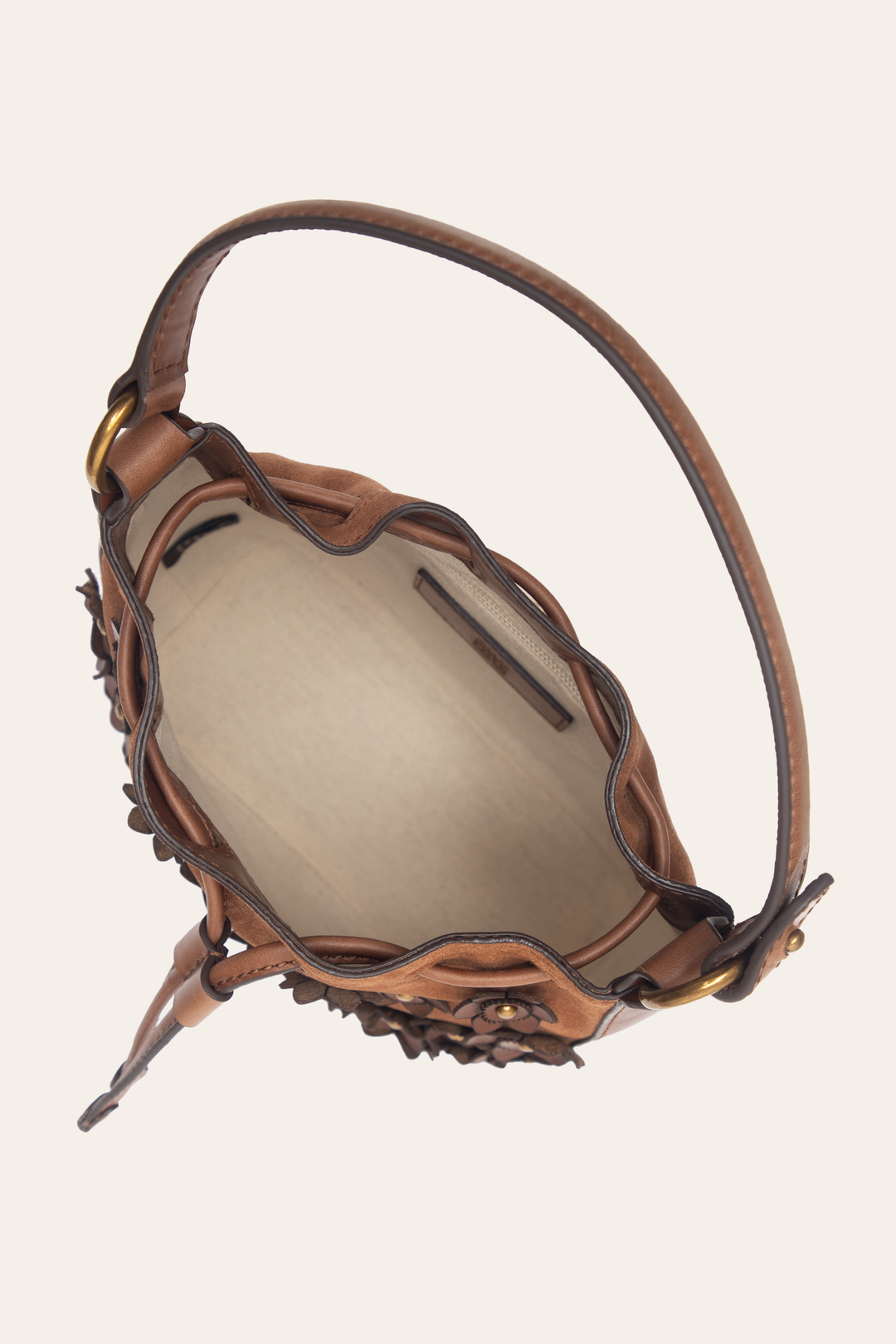 Frye Cognac Melissa Floral Convertible Bucket / Cognac