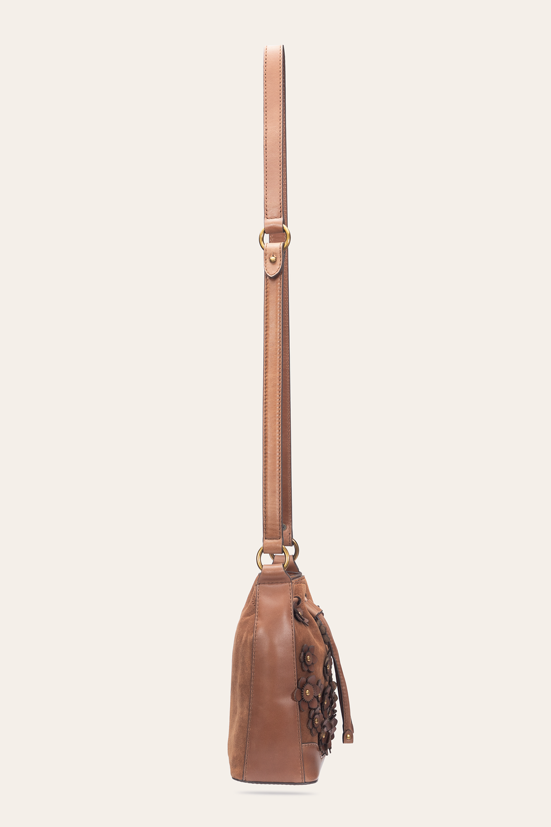 Frye Cognac Melissa Floral Convertible Bucket / Cognac