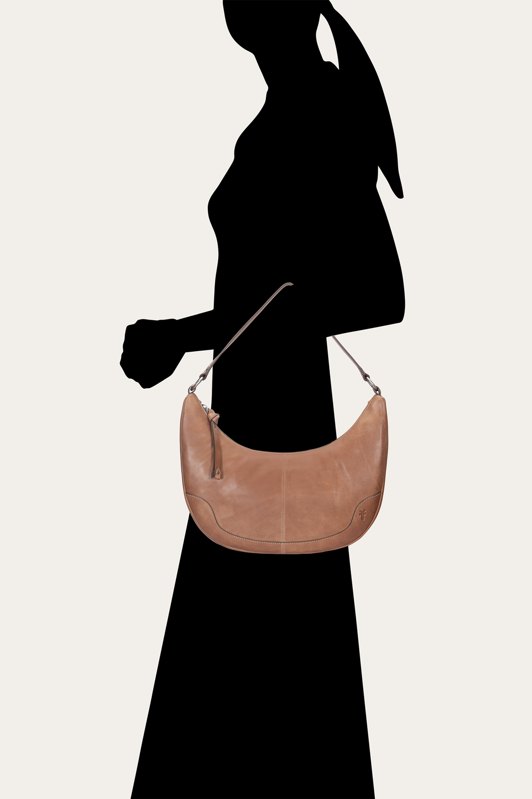Frye Melissa Beige Crescent Hobo / Beige