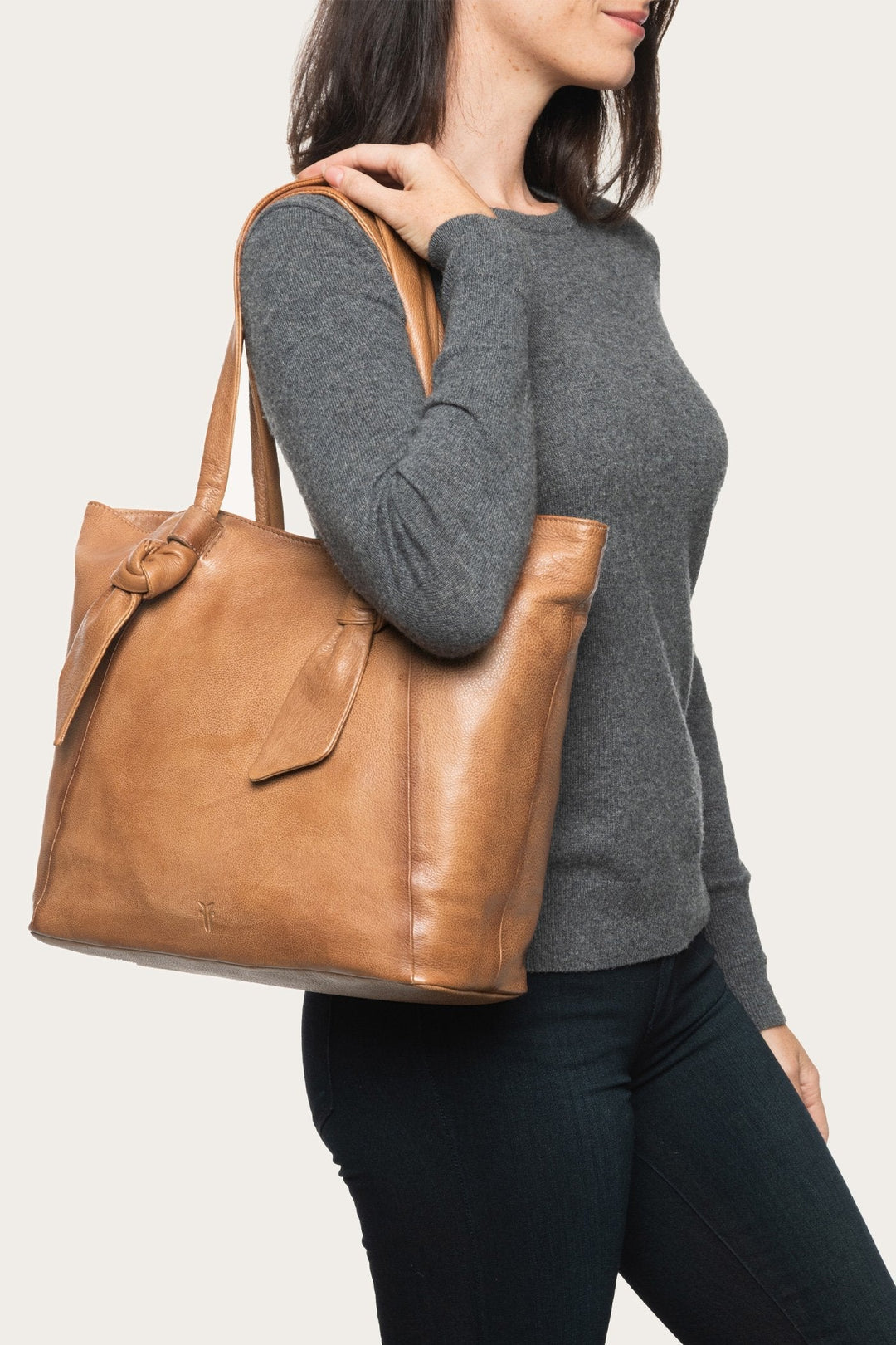 Frye Nora Beige Knotted Tote / Beige
