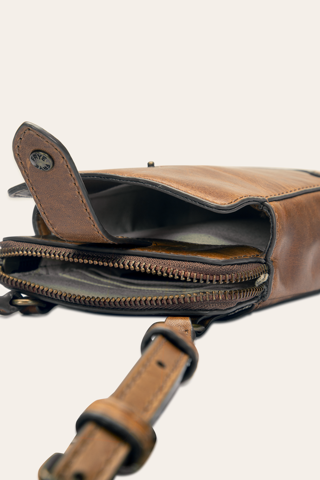 Frye Melissa Cognac Phone Crossbody / Cognac