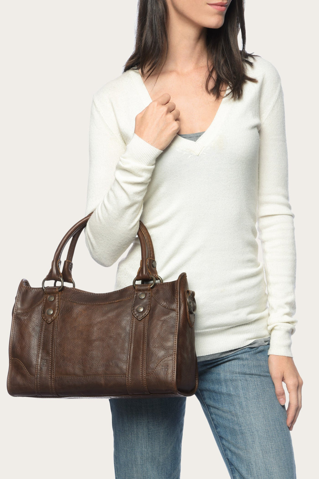 Frye Melissa Dark Brown Satchel / Dark Brown