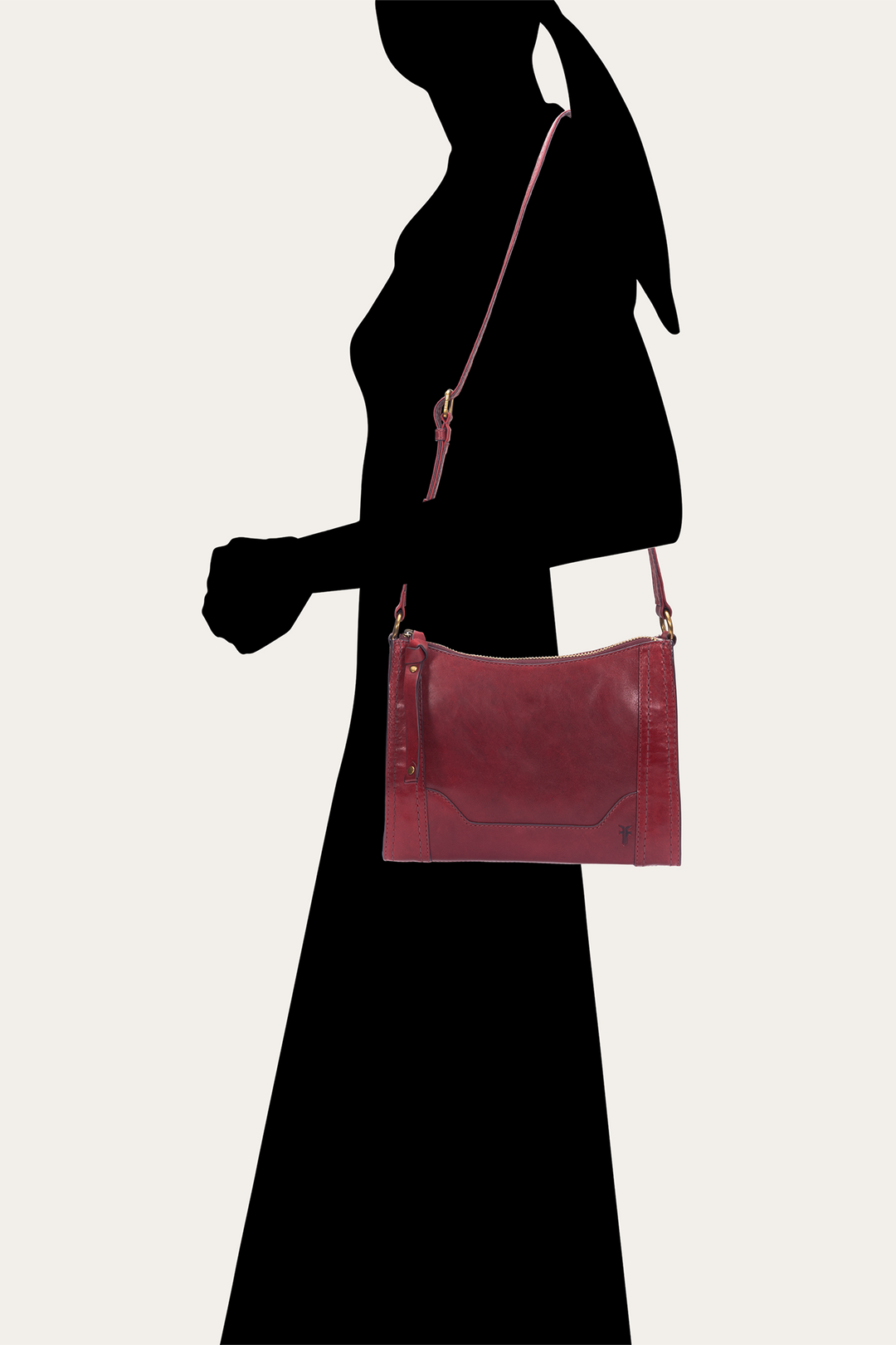 Frye Berry Lacquer Melissa Zip Crossbody / Berry Lacquer