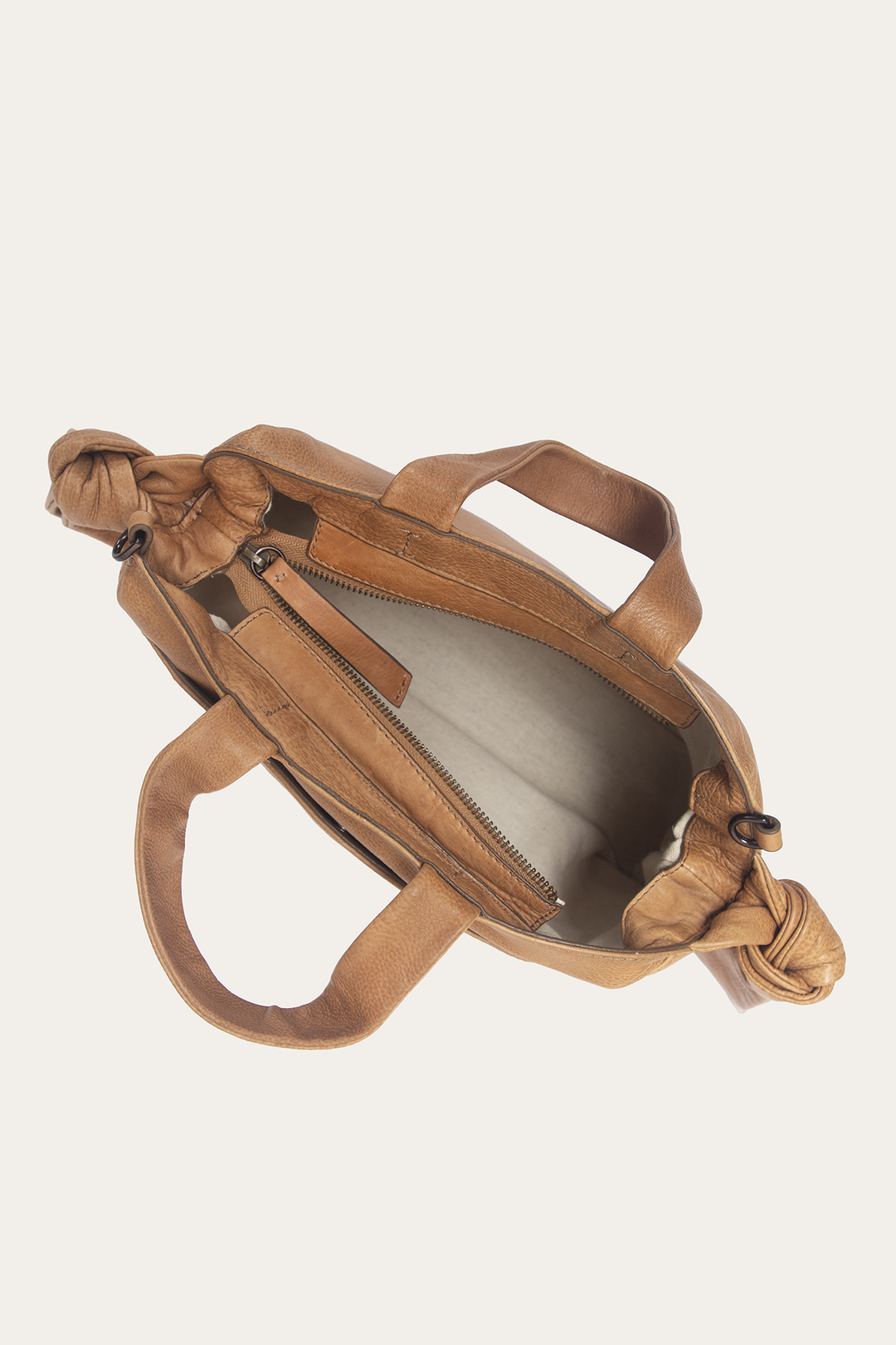 Frye Beige Nora Knotted Satchel / Beige