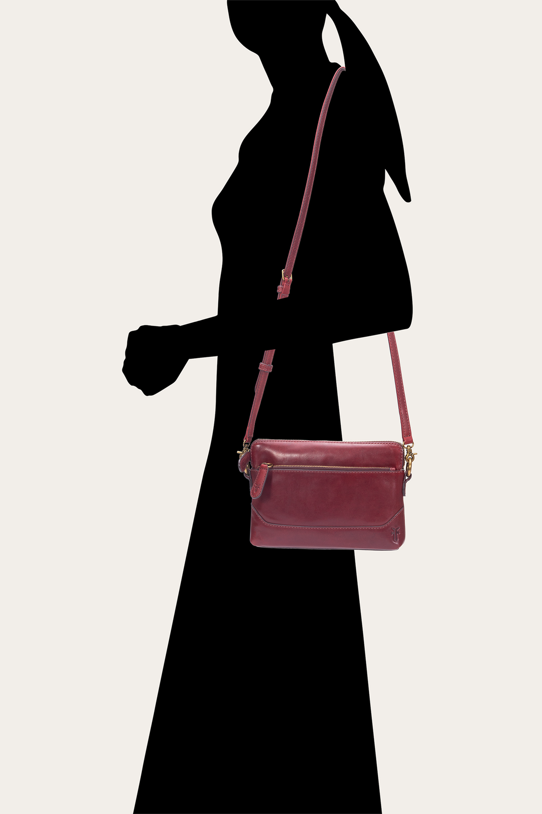 Frye Berry Lacquer Melissa Crossbody Wristlet / Berry Lacquer