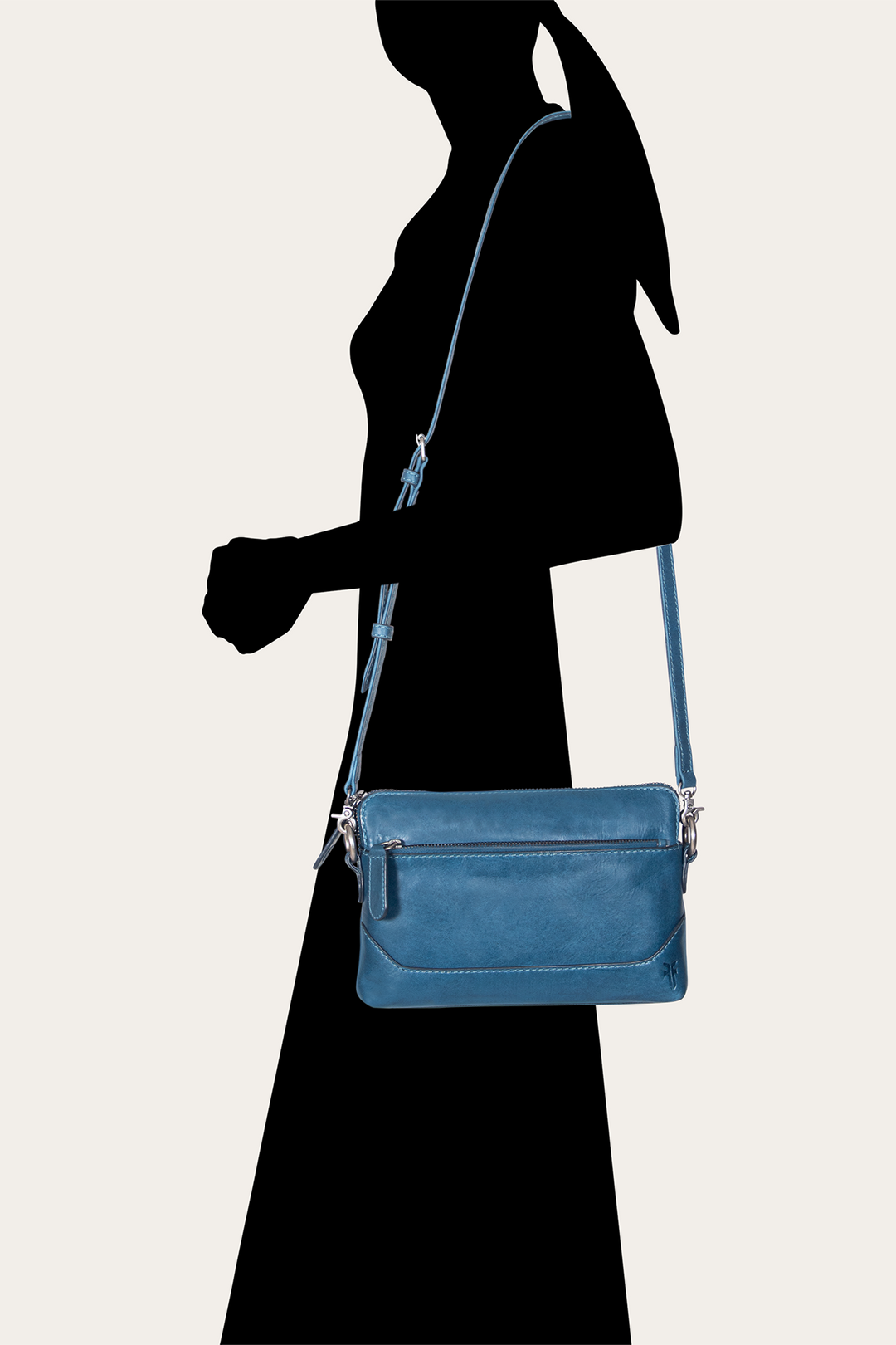 Frye Melissa Steel Crossbody Wristlet / Steel