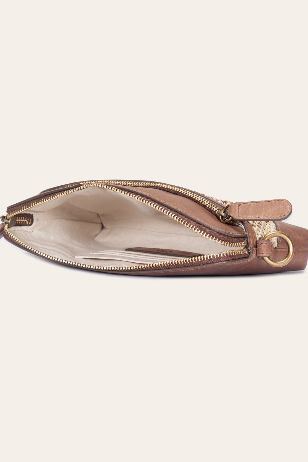 Frye Women's Floral Crossbody Wristlet Wallet / Cognac