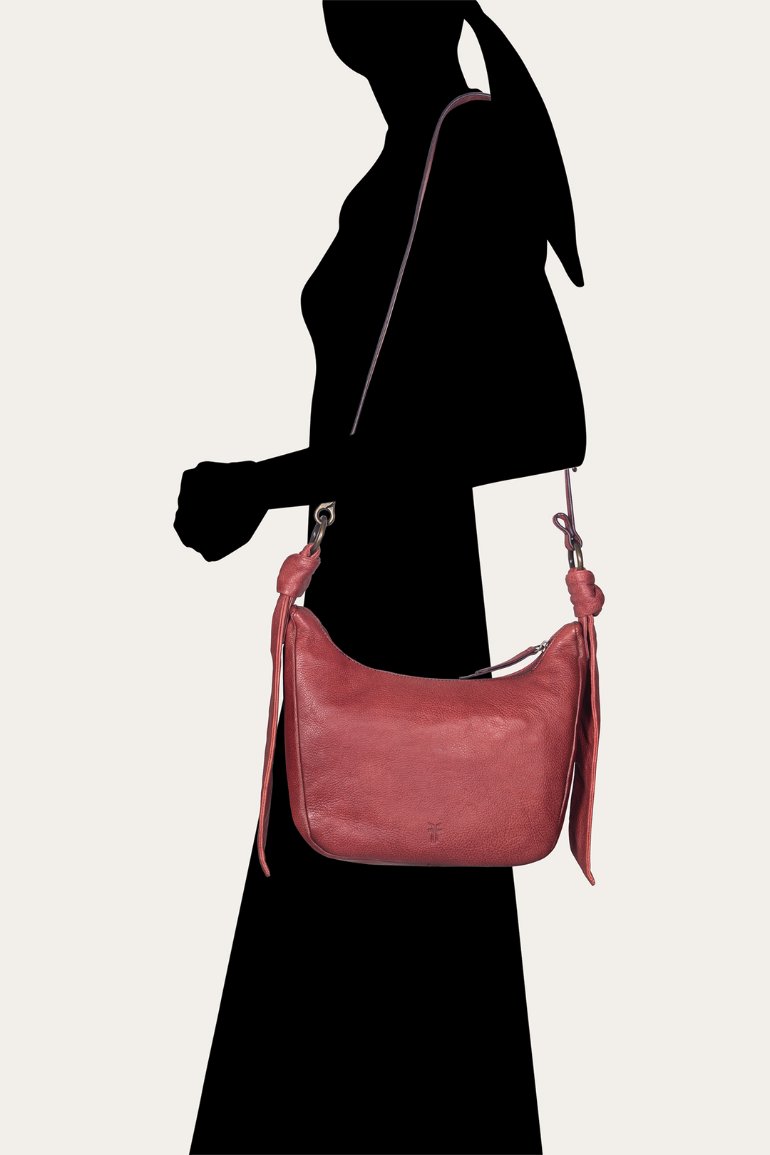 Frye Nora Knotted Crossbody in Burgundy / Burgundy