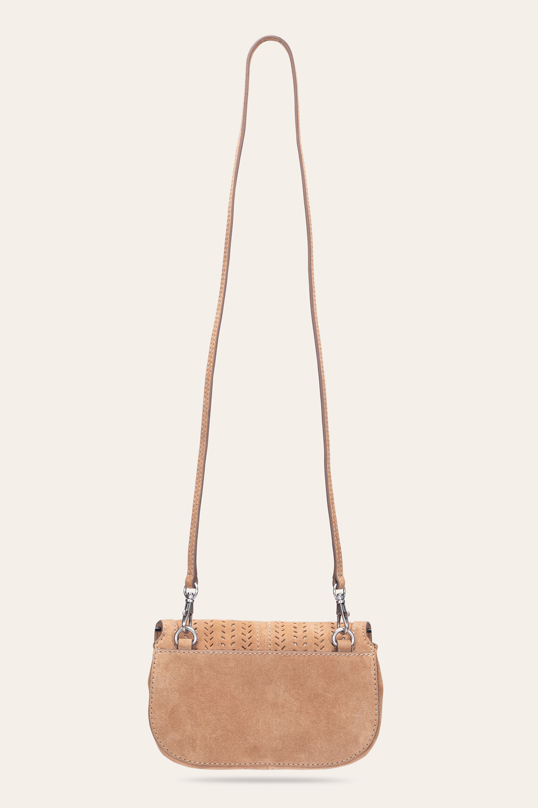 Frye Stella Suede Wallet Crossbody in Beige / Beige