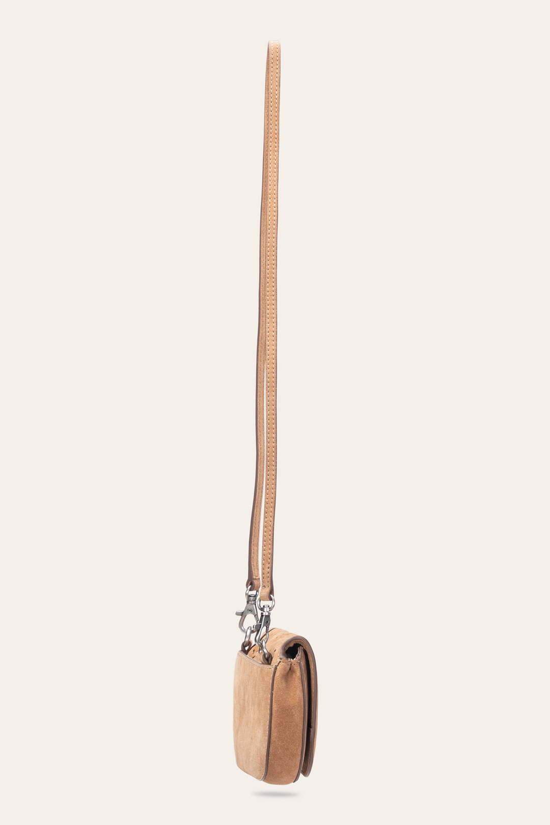 Frye Stella Suede Wallet Crossbody in Beige / Beige