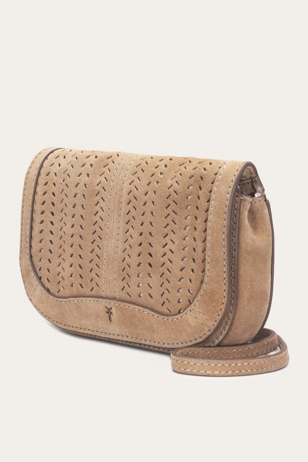Frye Stella Suede Wallet Crossbody in Beige / Beige