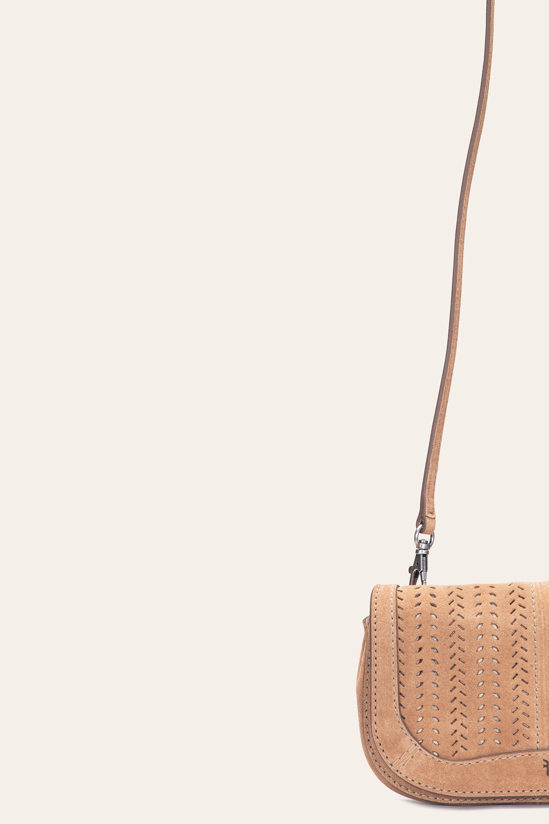 Frye Stella Suede Wallet Crossbody in Beige / Beige