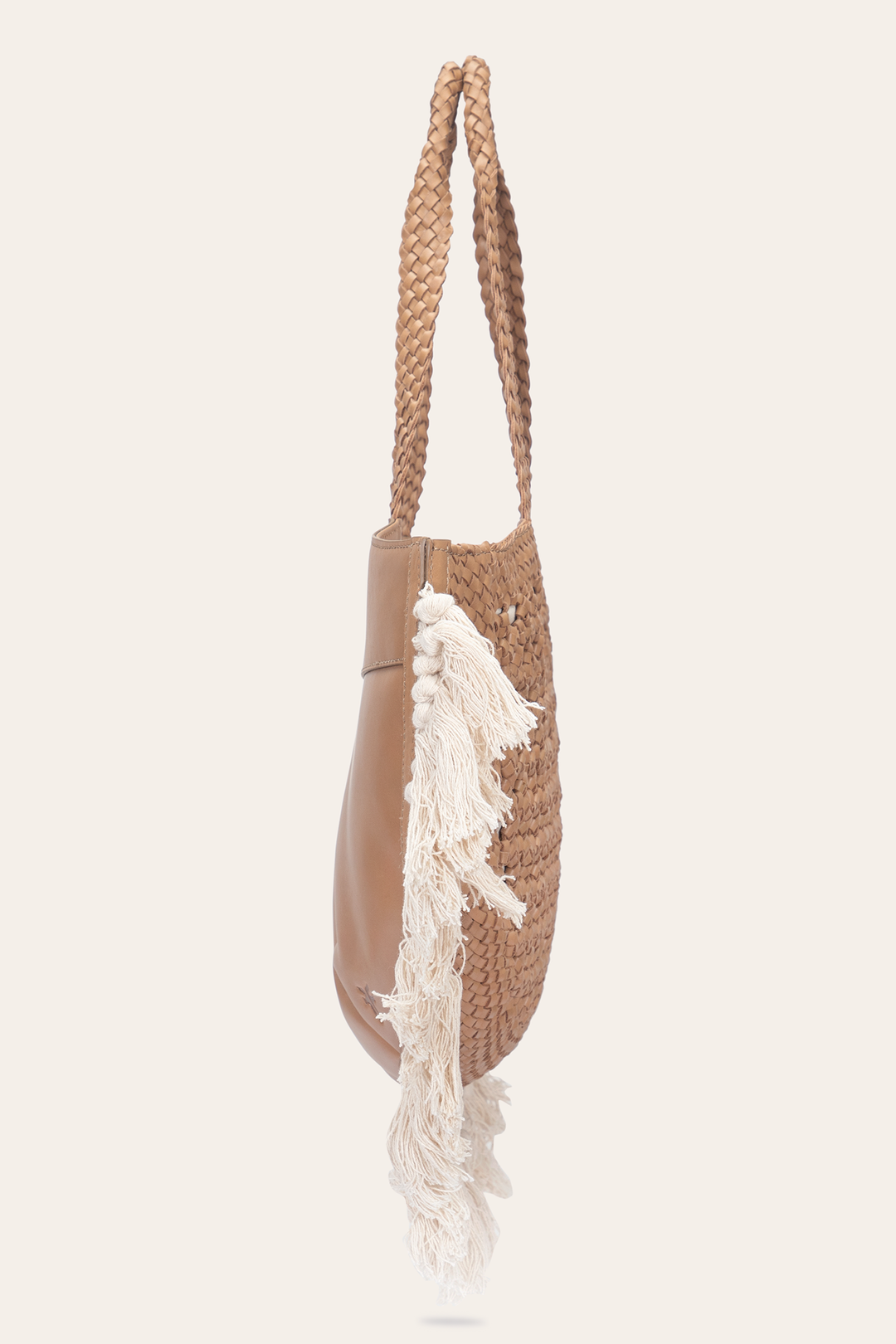 Frye Women's Ella Tassel Tote Bag in Beige / Beige