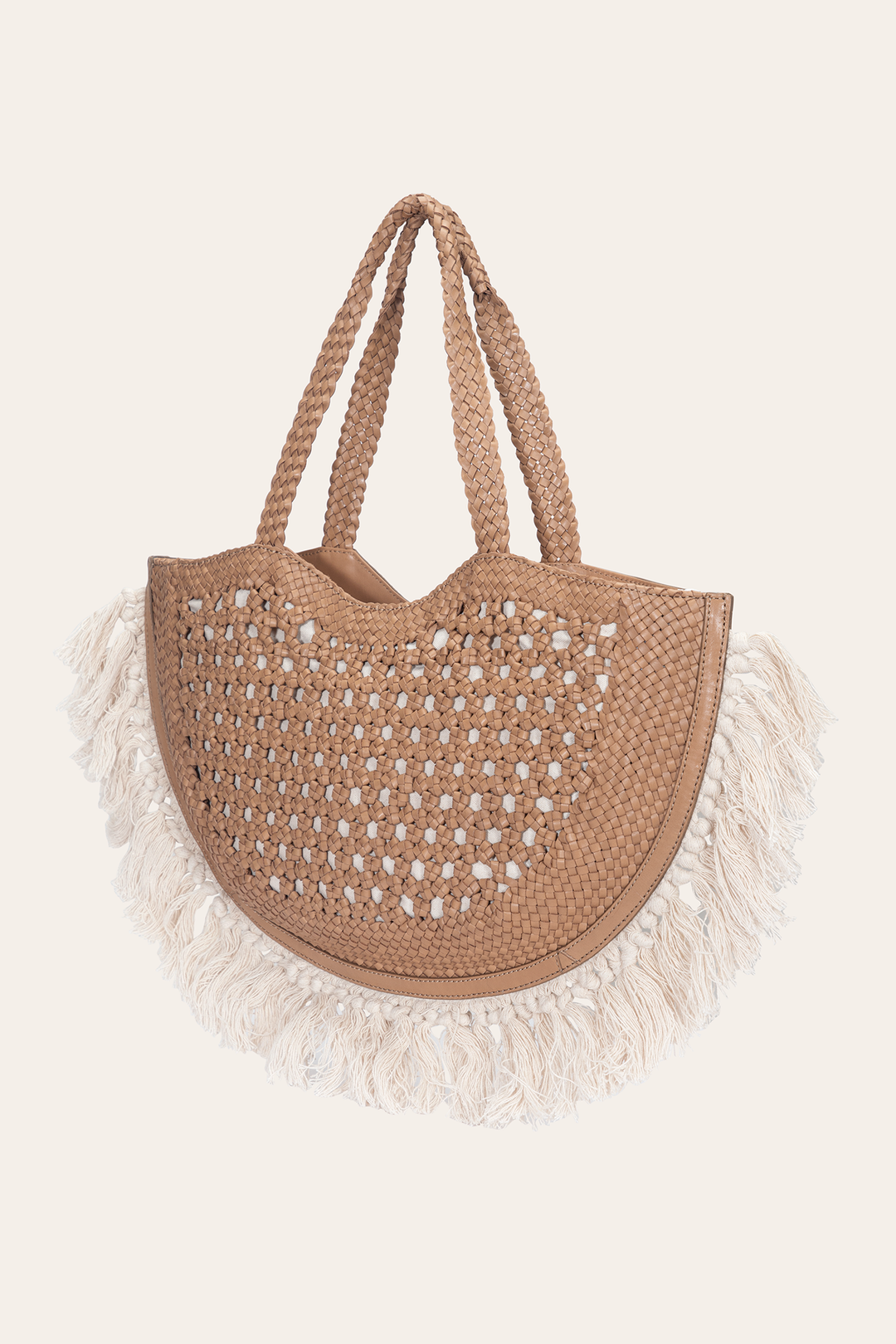 Frye Women's Ella Tassel Tote Bag in Beige / Beige