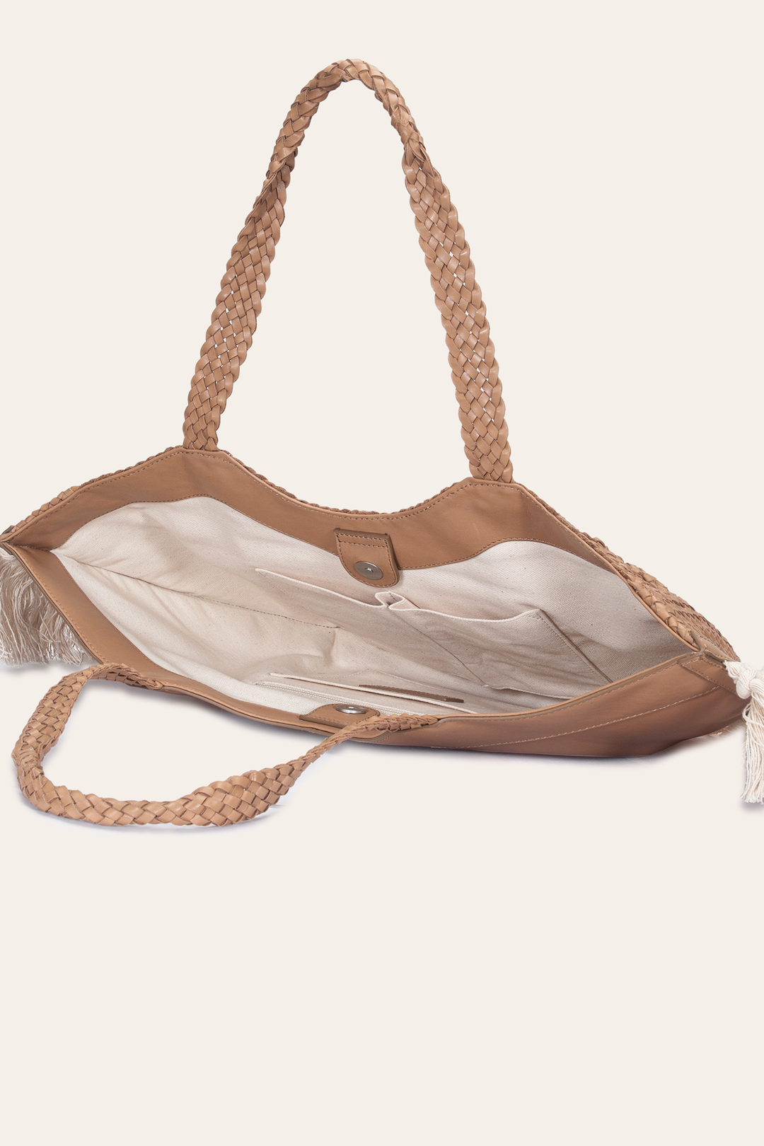 Frye Women's Ella Tassel Tote Bag in Beige / Beige