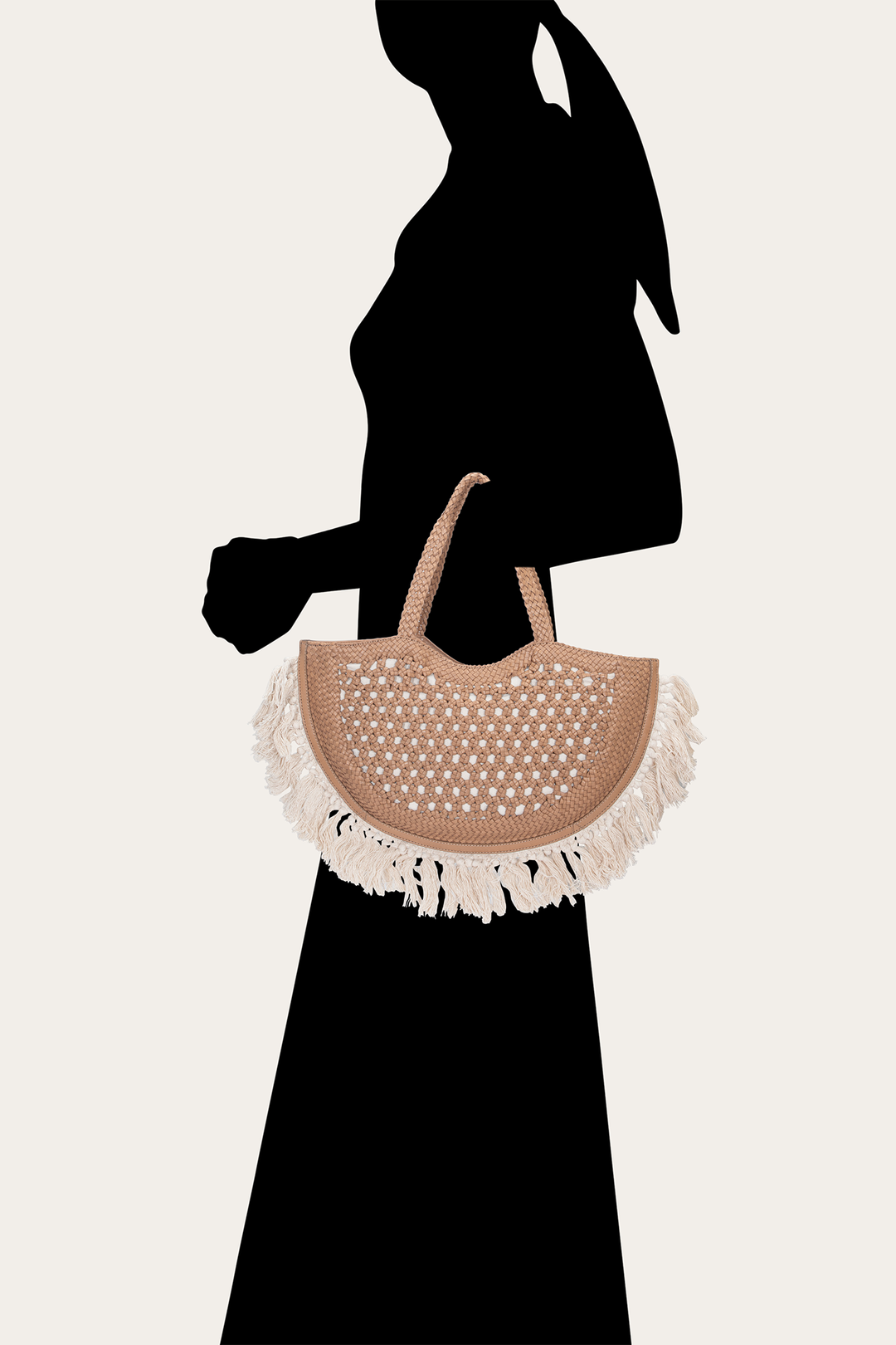 Frye Women's Ella Tassel Tote Bag in Beige / Beige