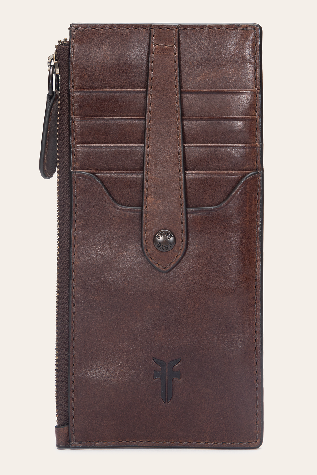 Frye Melissa Dark Brown Snap Card Wallet / Dark Brown