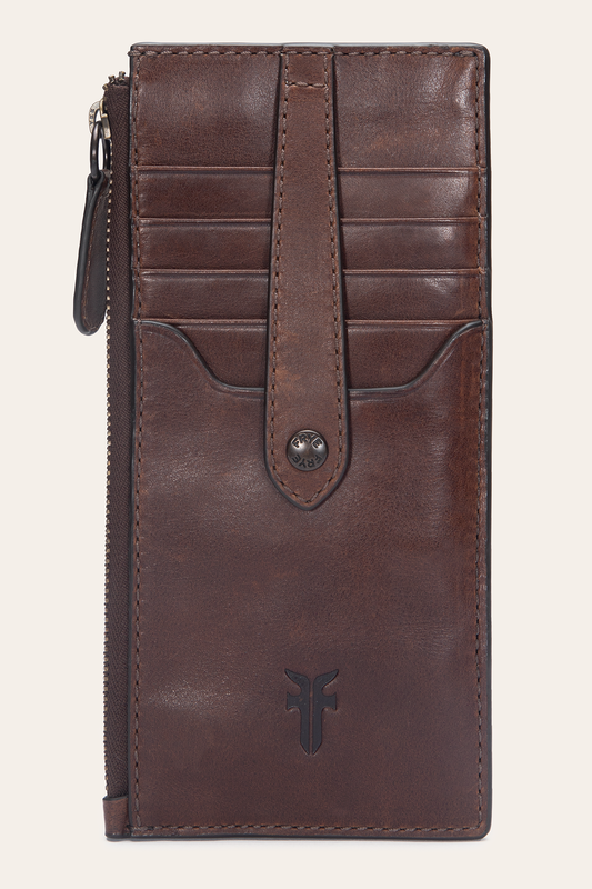 Frye Melissa Dark Brown Snap Card Wallet / Dark Brown