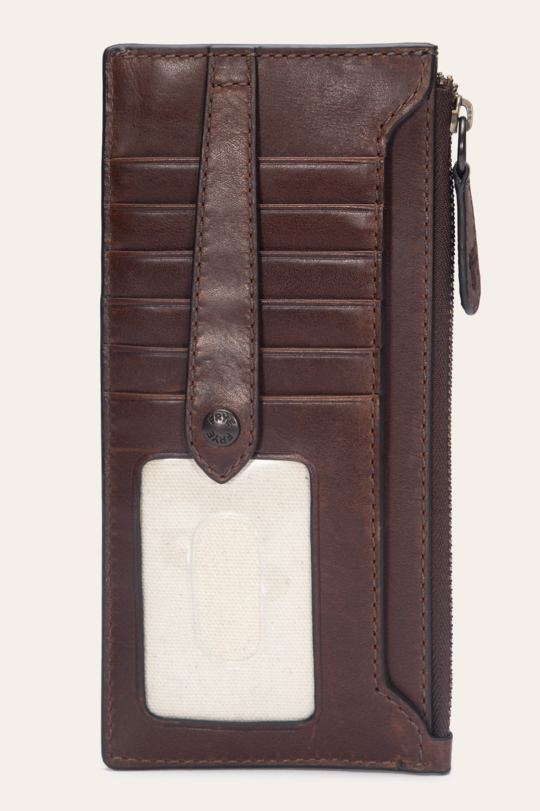 Frye Melissa Dark Brown Snap Card Wallet / Dark Brown