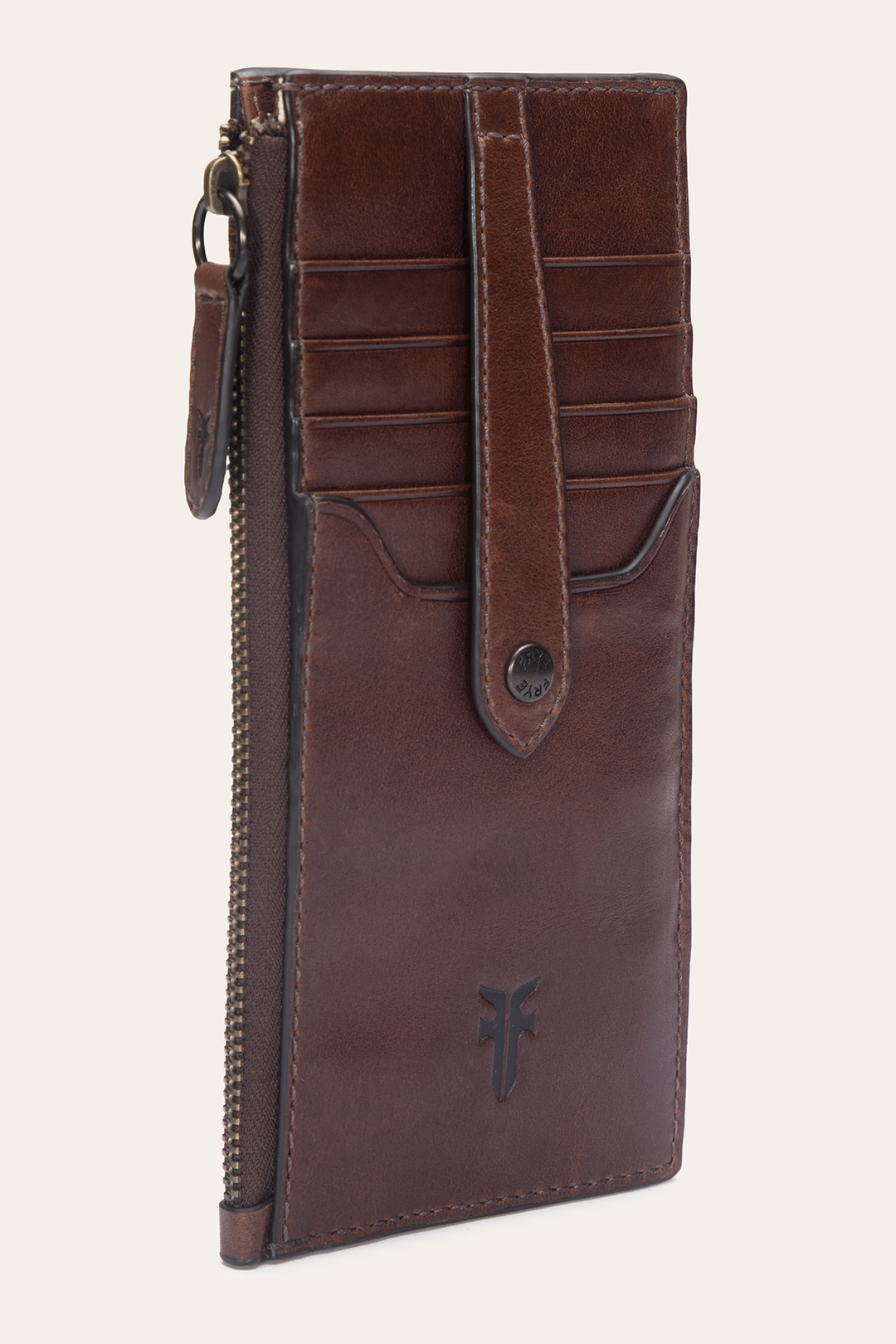Frye Melissa Dark Brown Snap Card Wallet / Dark Brown