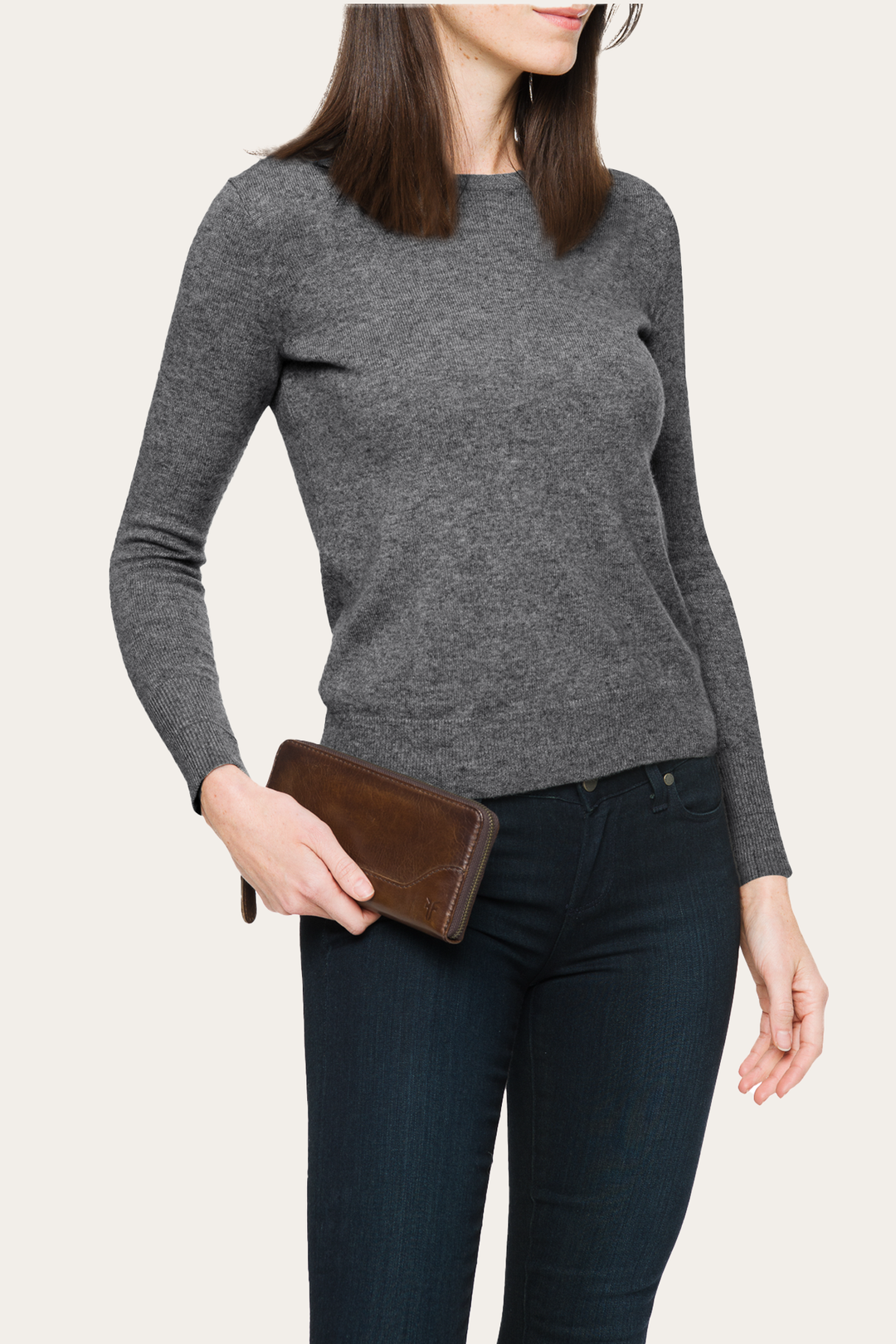 Frye Melissa Dark Brown Zip Wallet / Dark Brown