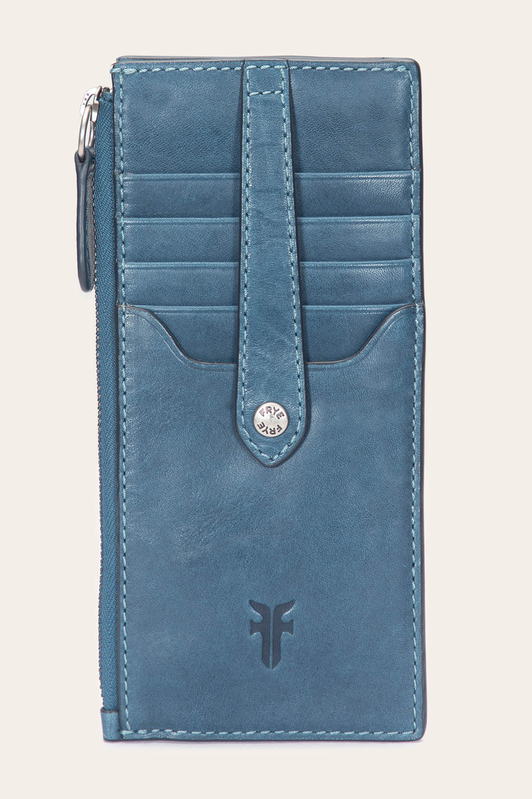 Frye Melissa Steel Snap Card Wallet / Steel
