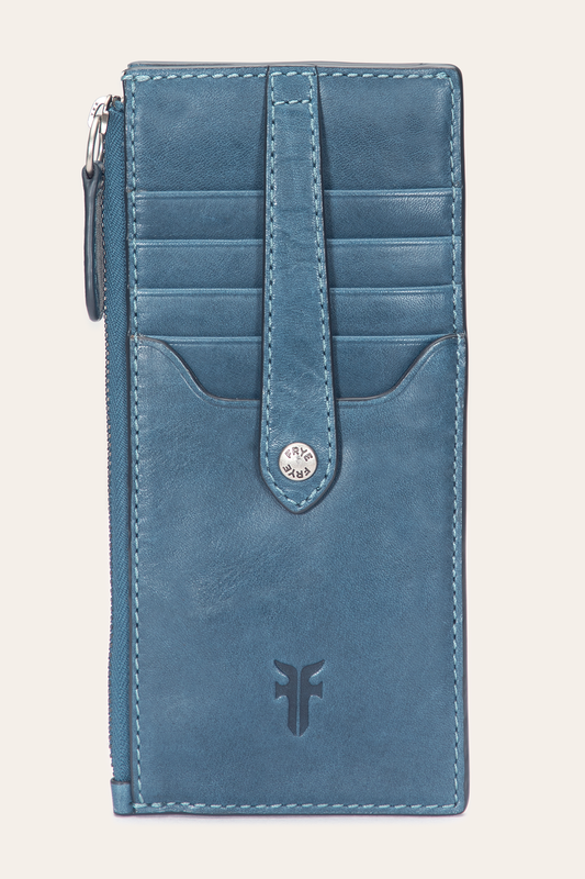 Frye Melissa Steel Snap Card Wallet / Steel