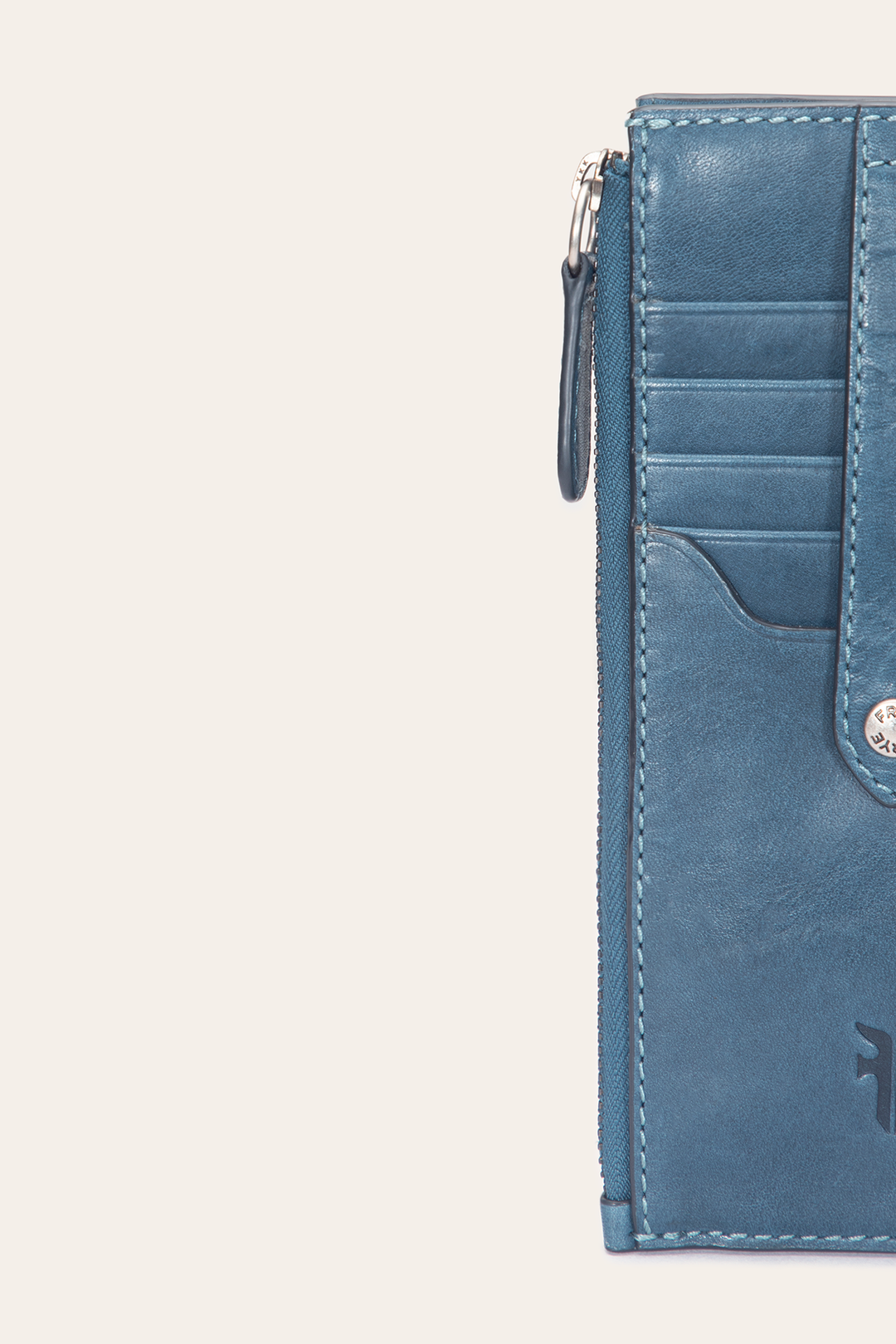 Frye Melissa Steel Snap Card Wallet / Steel