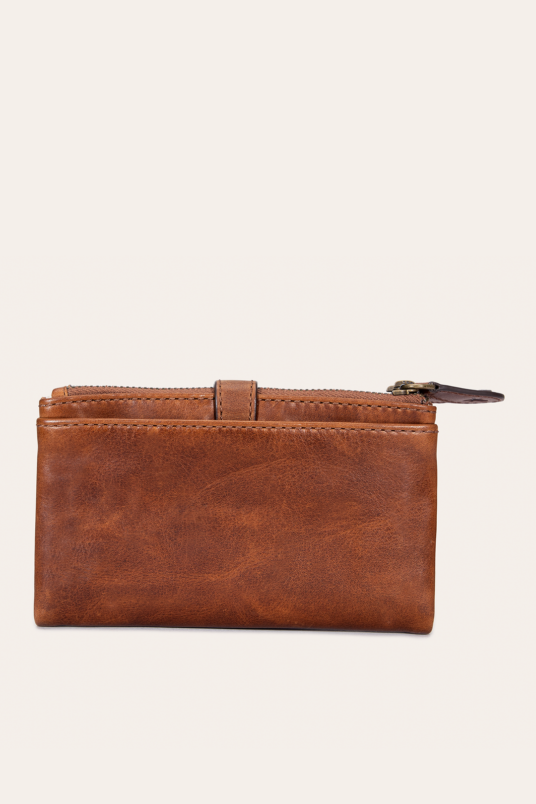 Frye Melissa Cognac Double Zip Wallet / Cognac