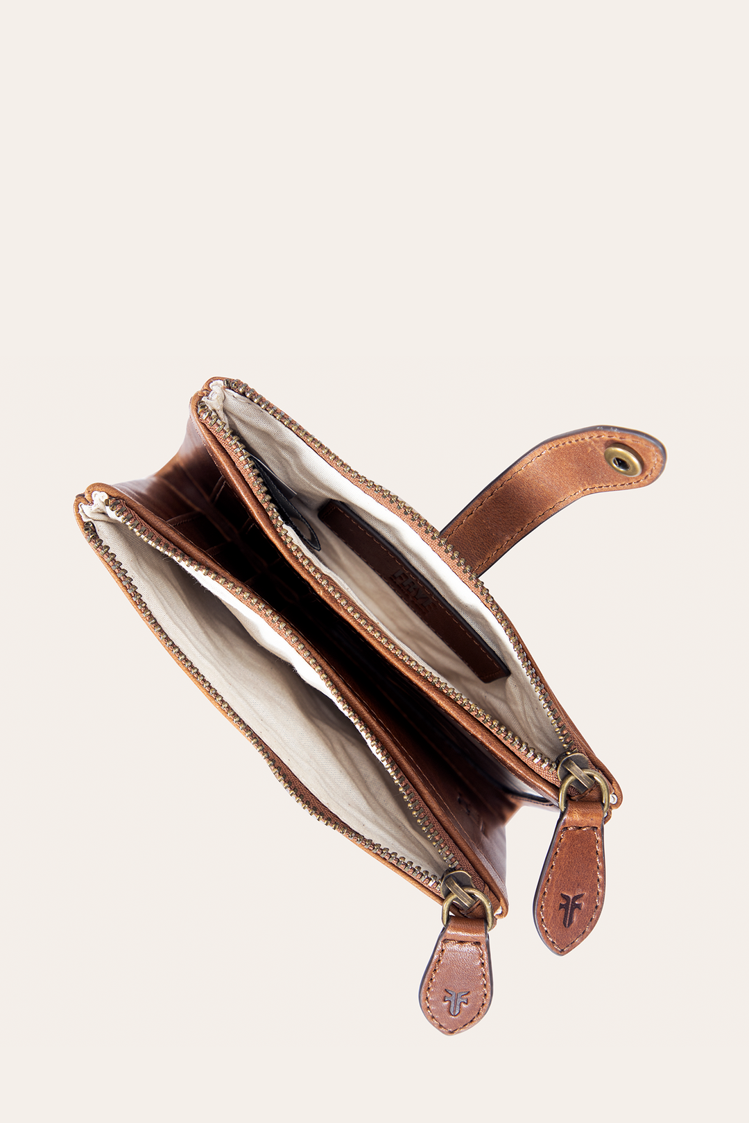 Frye Melissa Cognac Double Zip Wallet / Cognac