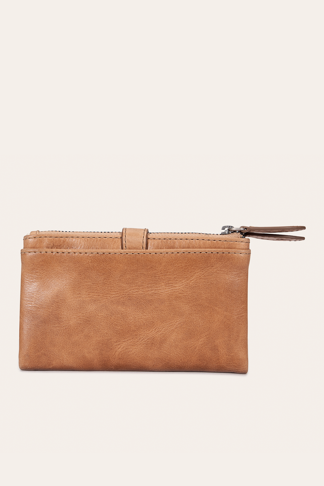 Frye Melissa Beige Double Zip Wallet / Beige