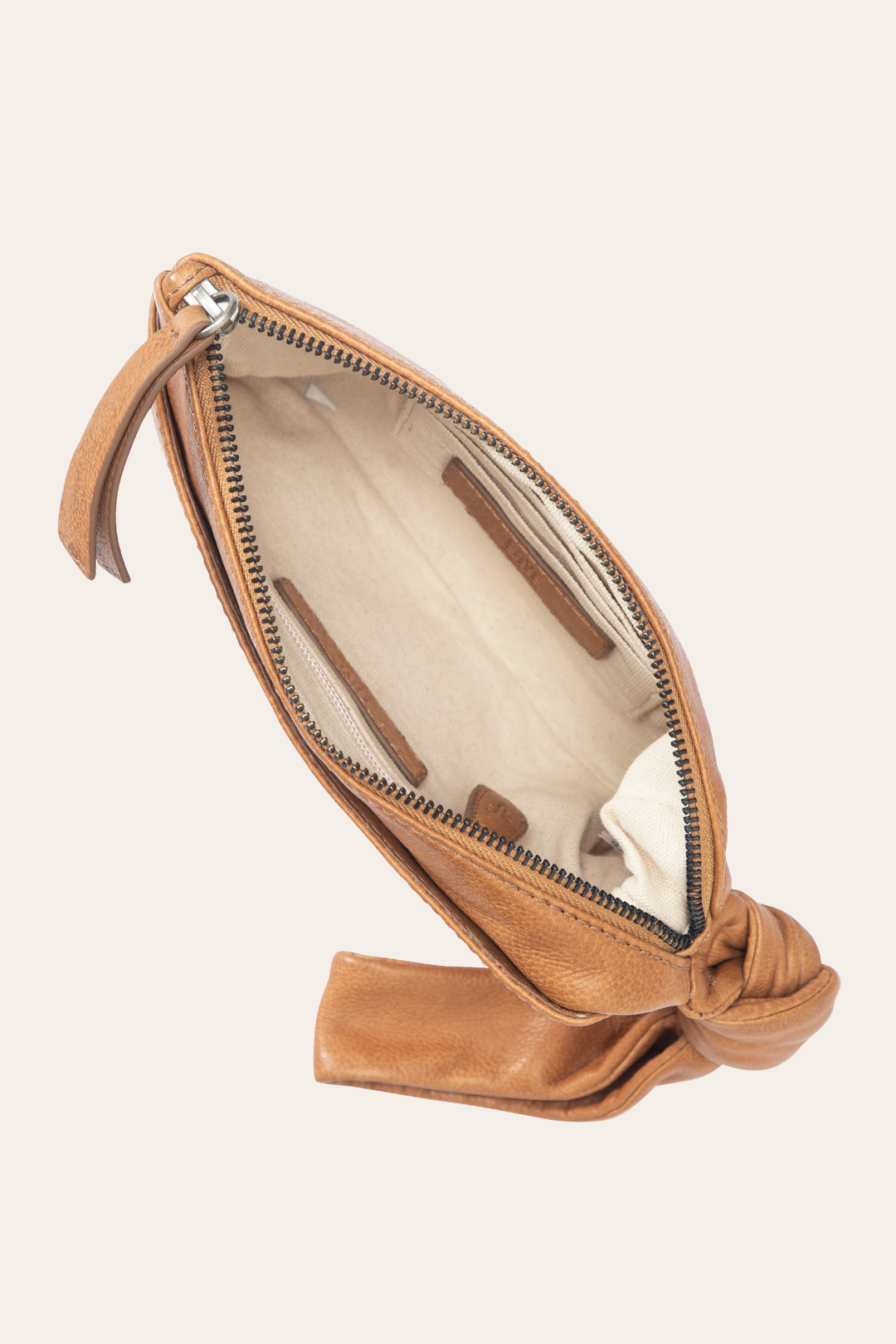 Frye Nora Beige Knotted Wristlet / Beige