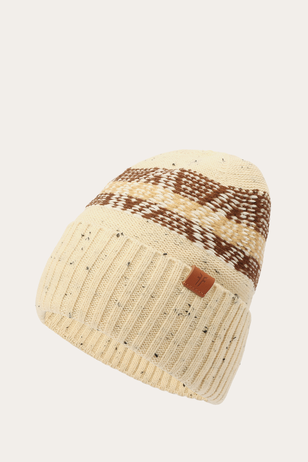 Frye Birch Tweed Fair Isle Cuff Hat / Birch