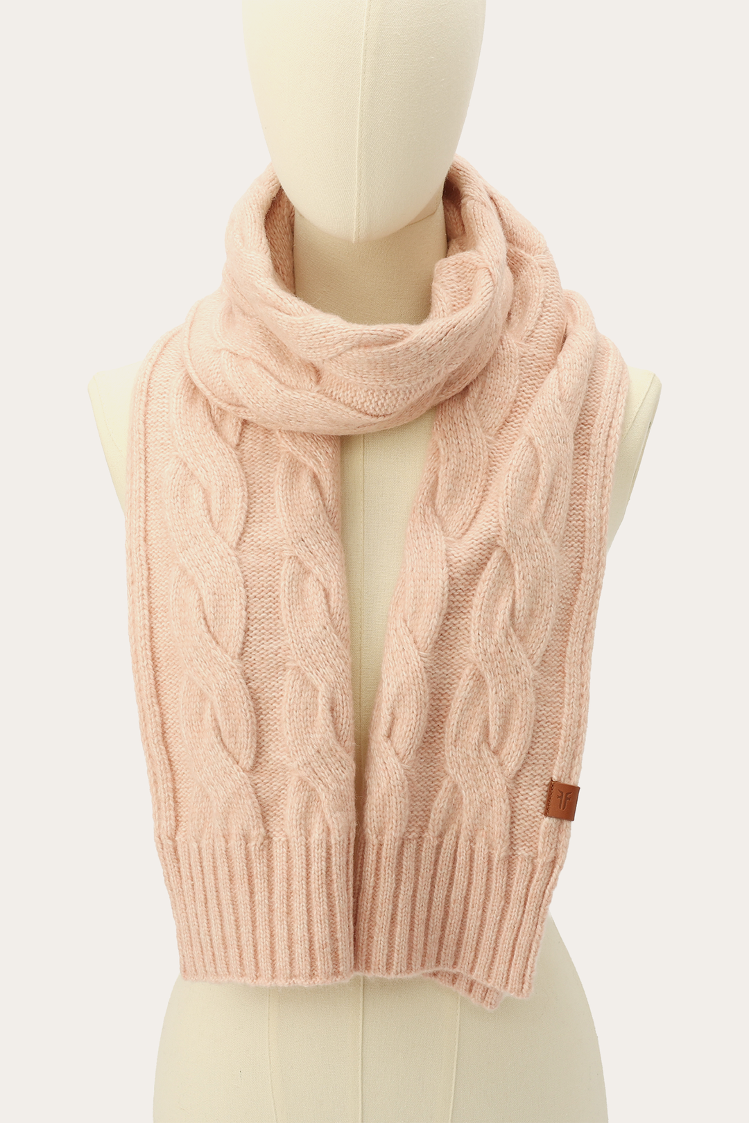 Frye Rose Cloud Wide Cable Scarf / Rose Cloud