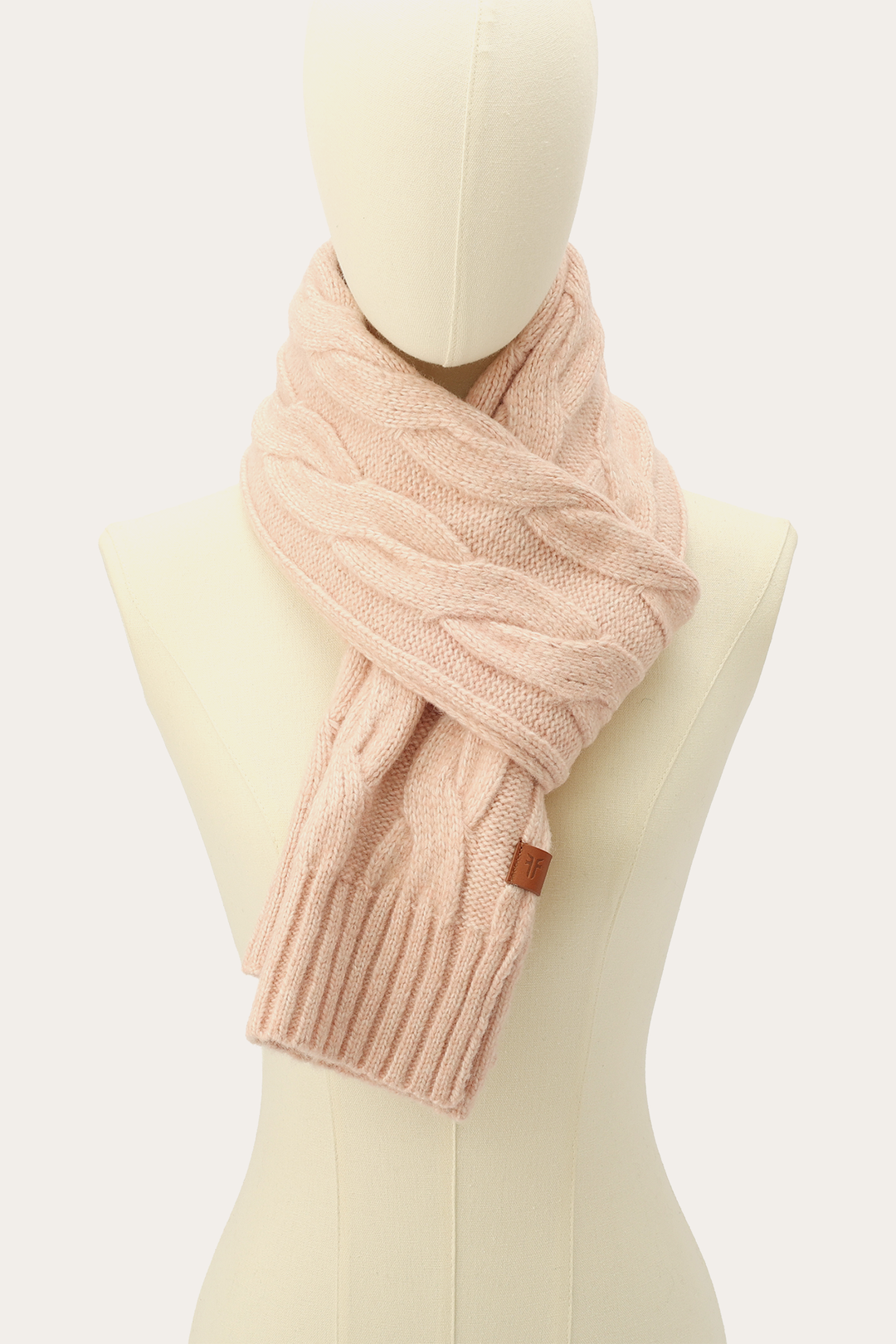 Frye Rose Cloud Wide Cable Scarf / Rose Cloud