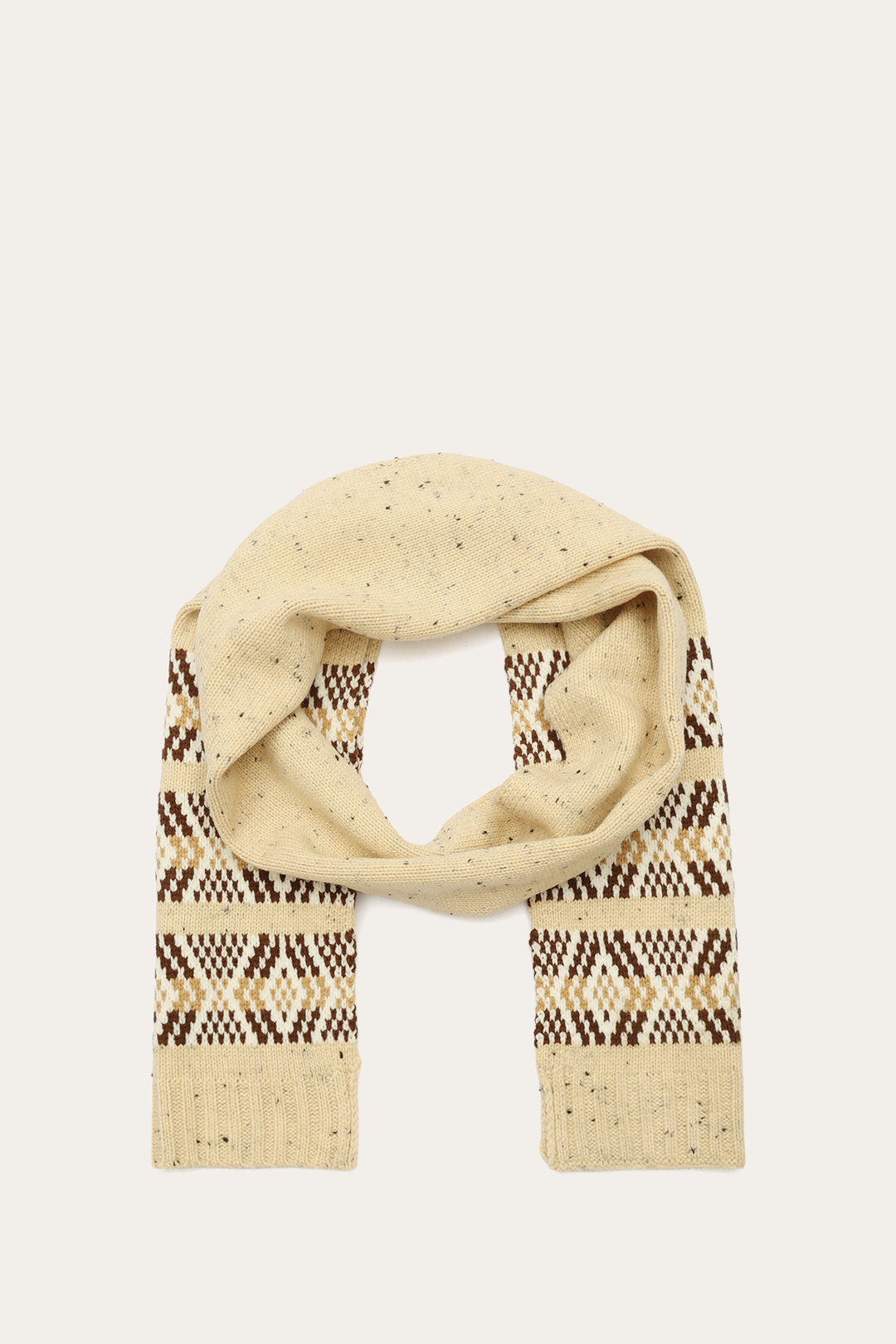 Frye Birch Tweed Fair Isle Scarf / Birch