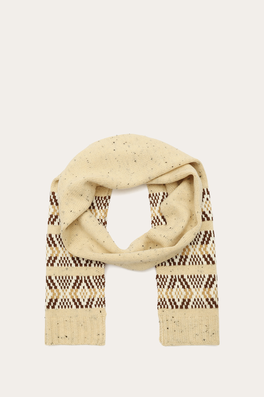 Frye Birch Tweed Fair Isle Scarf / Birch