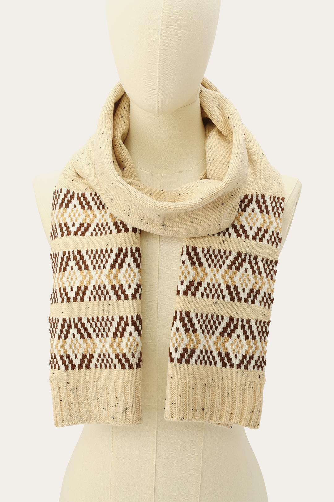 Frye Birch Tweed Fair Isle Scarf / Birch