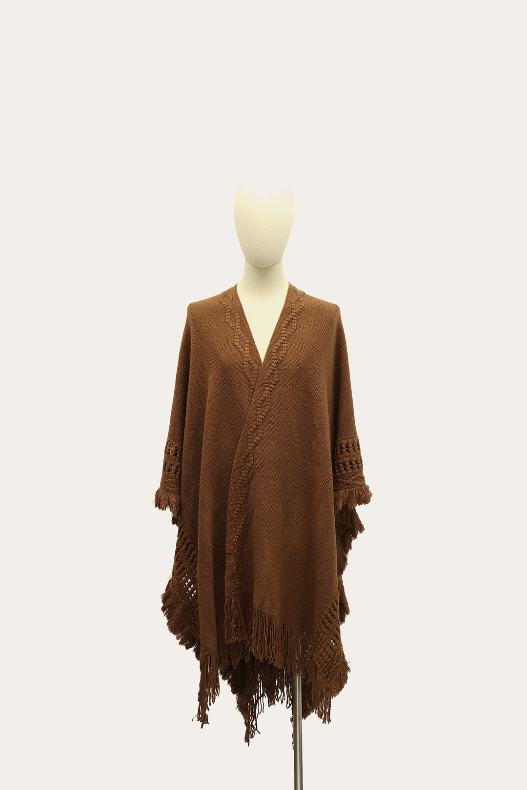 Frye Acorn Embellished Fringe Ruana / Acorn