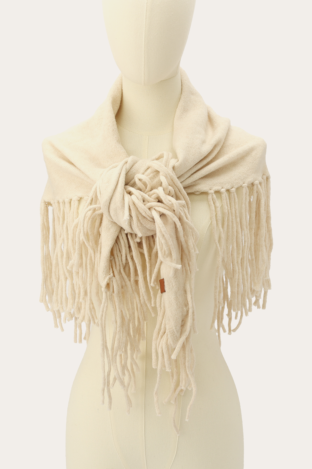 Frye Birch Long Fringe Triangle Scarf / Birch