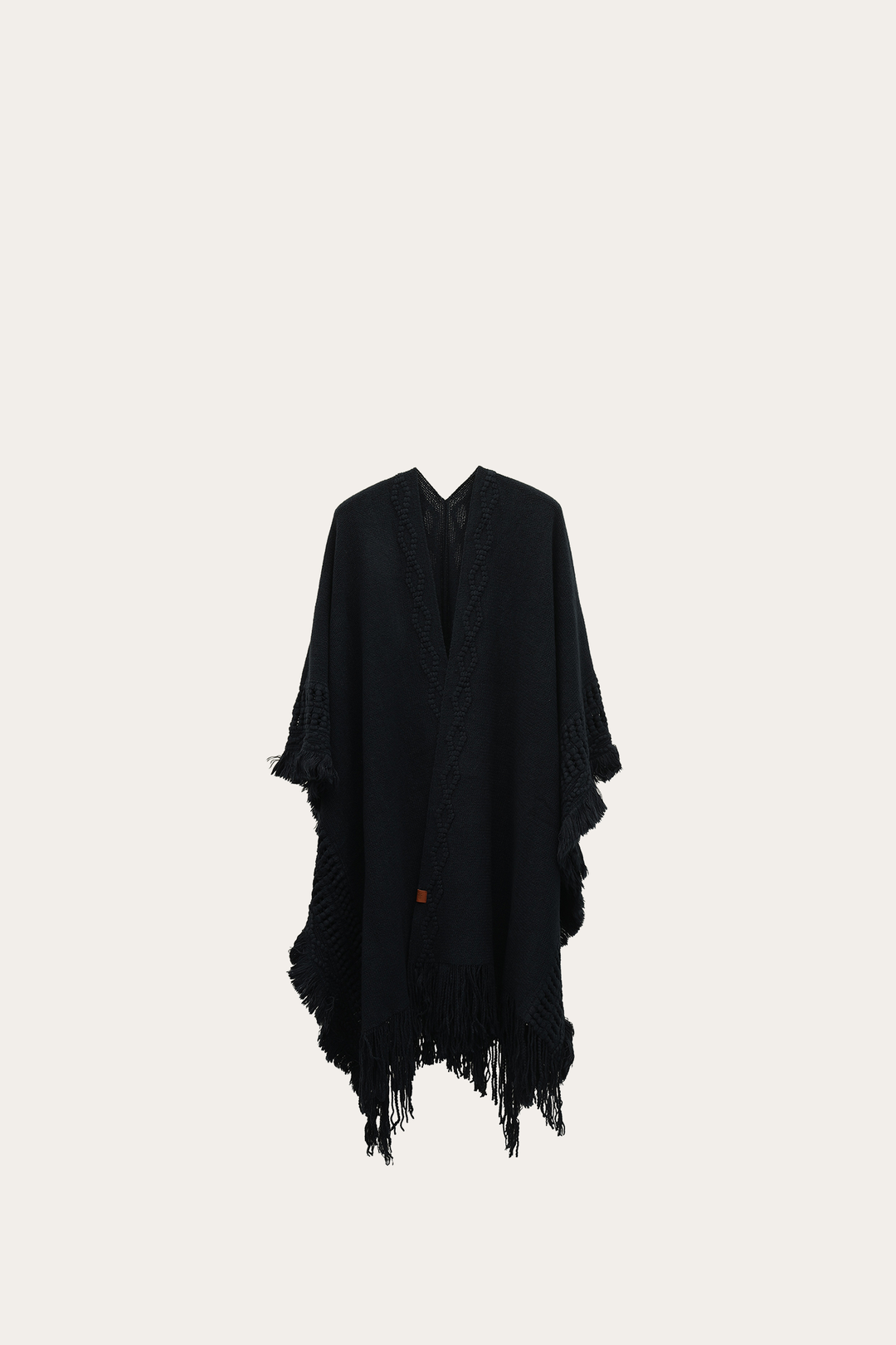 Frye Navy Blazer Embellished Fringe Ruana / Navy Blazer