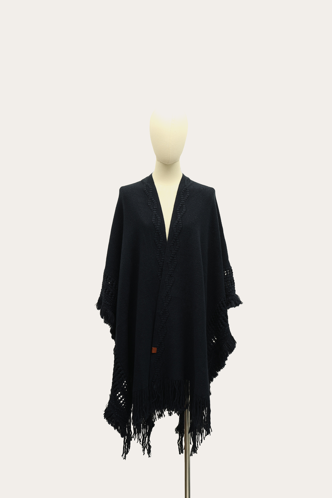 Frye Navy Blazer Embellished Fringe Ruana / Navy Blazer