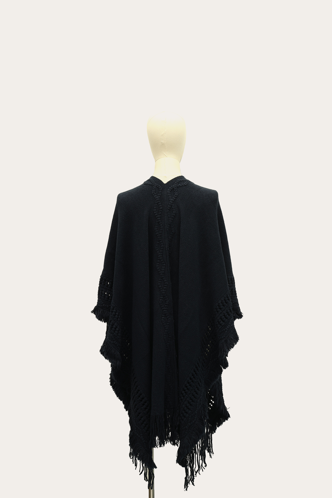 Frye Navy Blazer Embellished Fringe Ruana / Navy Blazer