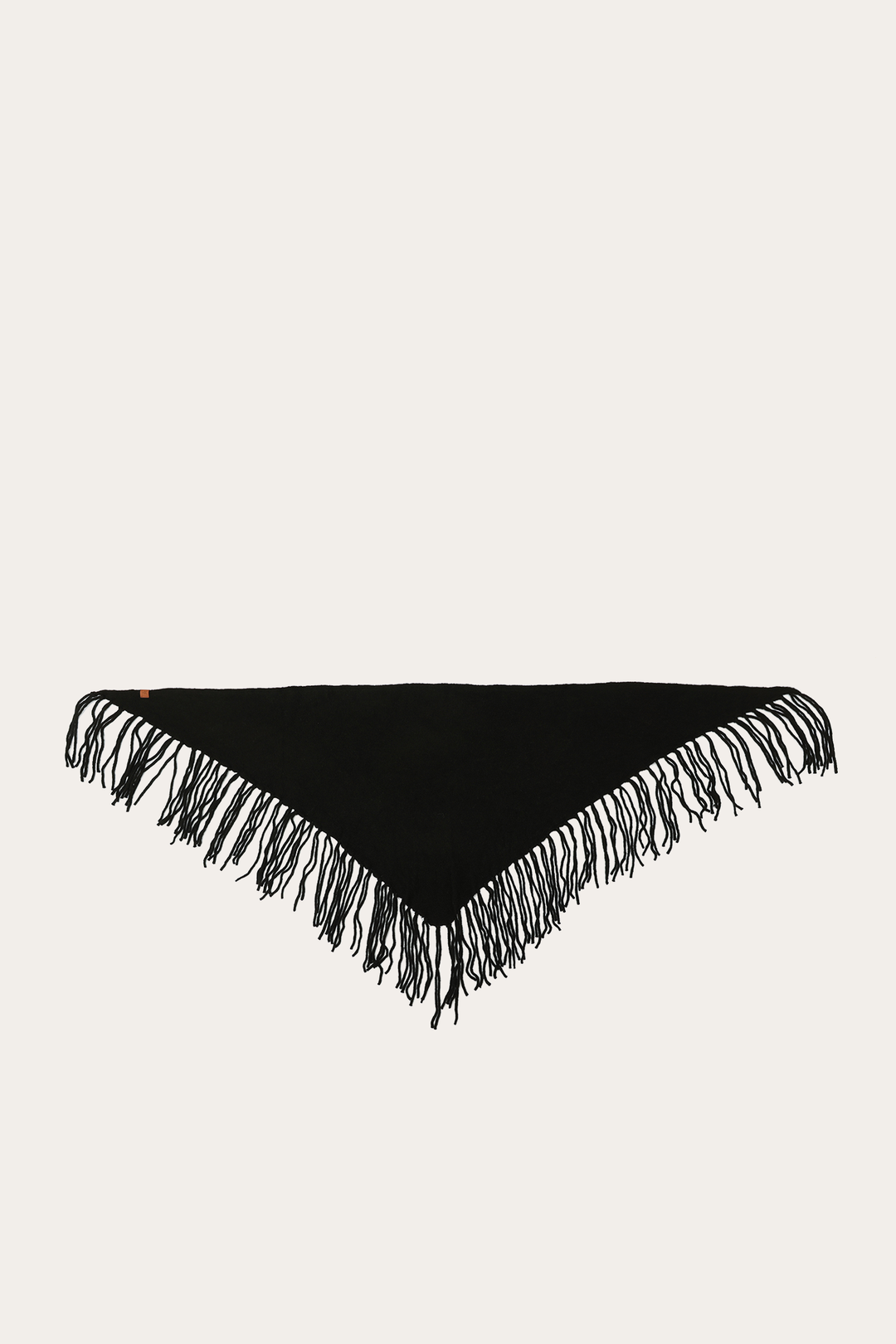 Frye Black Long Fringe Triangle Scarf / Black