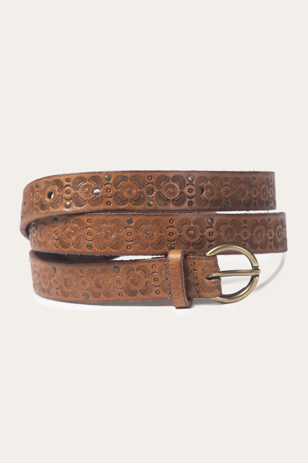 Frye Light Whiskey 20mm Tooling & Stud Belt / Light Whiskey
