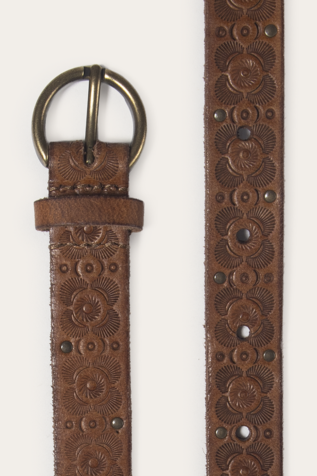 Frye Light Whiskey 20mm Tooling & Stud Belt / Light Whiskey