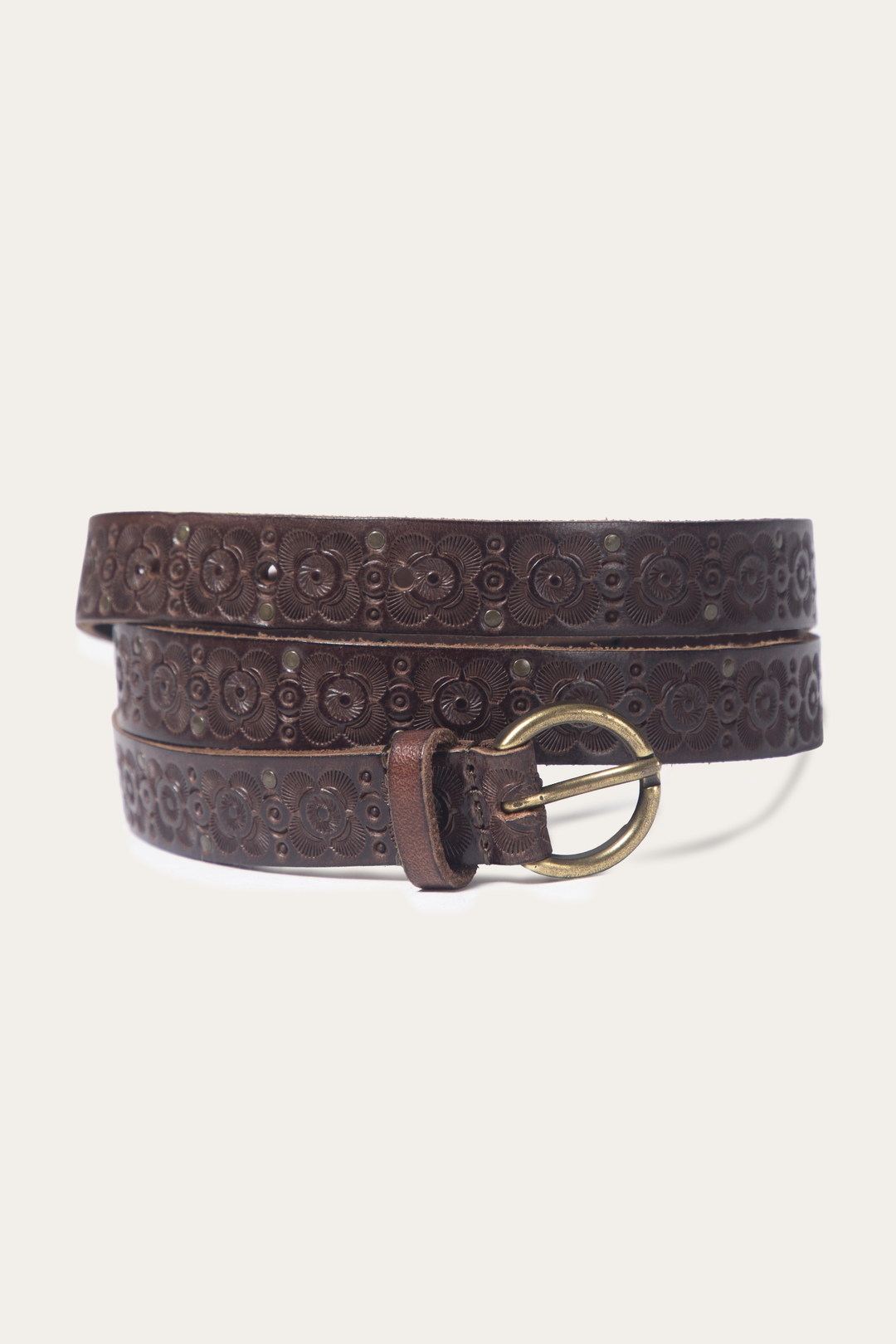 Frye Tan 20mm Tooling & Stud Belt / Tan